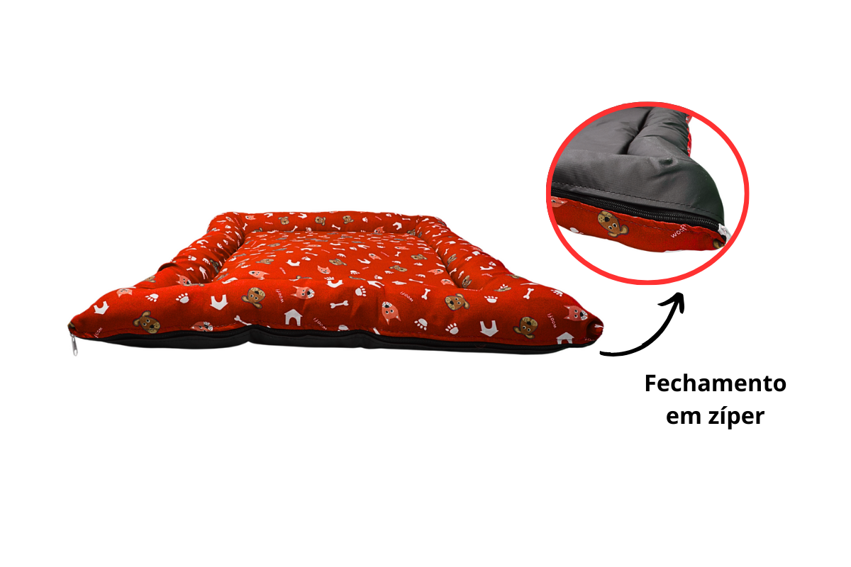 Cama Pet Caminha Colchonete Cachorro Gato Média Lavável e com Zíper - Imagem 9