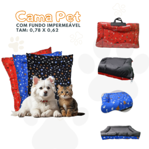Cama Pet Caminha Colchonete Cachorro Gato Média Lavável e com Zíper
